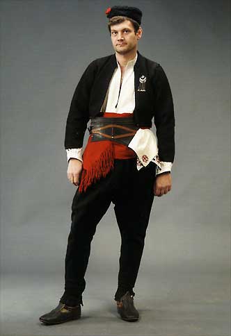 man in black costume